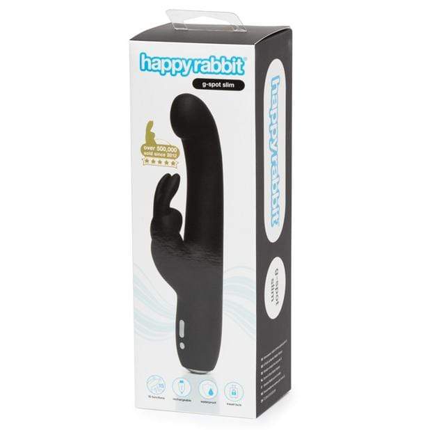 Love Honey - Happy Rabbit Slimline G Spot Rabbit Vibrator (Black) LH1015 CherryAffairs