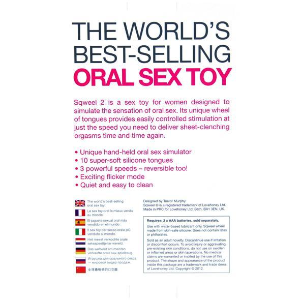 Lovehoney - Sqweel 2 Oral Sex Toy Clit Massager (Black) SQ1002 CherryAffairs