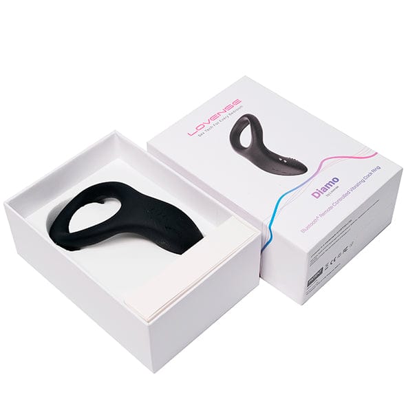 Lovense - Diamo App-Controlled Vibrating Silicone Cock Ring (Black)    Remote Control Cock Ring (Vibration) Rechargeable