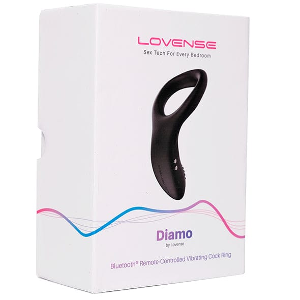 Lovense - Diamo App-Controlled Vibrating Silicone Cock Ring (Black)    Remote Control Cock Ring (Vibration) Rechargeable