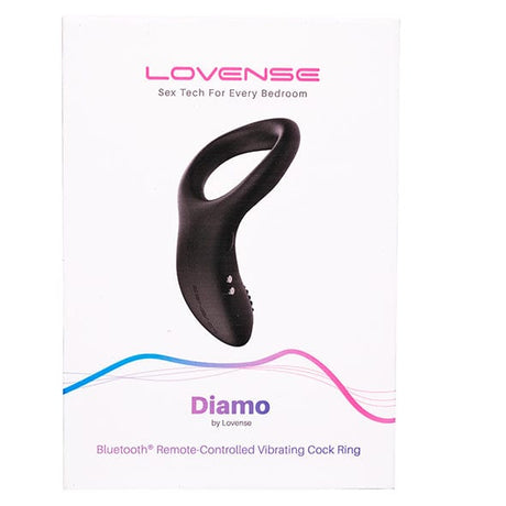 Lovense - Diamo App-Controlled Vibrating Silicone Cock Ring (Black)    Remote Control Cock Ring (Vibration) Rechargeable