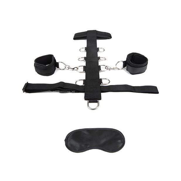 Lux Fetish - 3 pc Adjustable Neck and Wristraint Set (Black)    Hand/Leg Cuffs