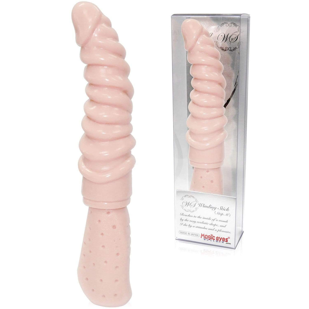 Magic Eyes - Winding Stick Grip M Dildo (Beige) MG1080 CherryAffairs