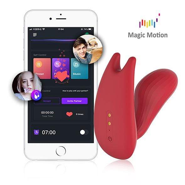 Magic Motion - Umi Smart Wearable App-Controlled Dual Motor Clock Vibrator (Red) MGM1017 CherryAffairs