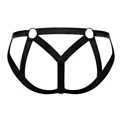 Male Power - Cage Matte Strappy Ring Jock Underwear L/XL (Black)    Gay Pride Underwear