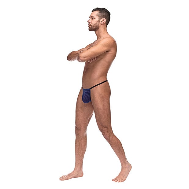 Male Power - Diamond Mesh Posing Strap Underwear O/S (Blue)    Gay Pride Underwear