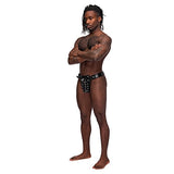 Male Power - Leather Taurus Adjustable Buckle Thong Underwear O/S (Black)    Gay Pride Underwear