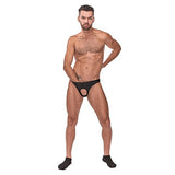 Male Power - Nylon Spandex Pouchless Brief Underwear O/S (Black)    Gay Pride Underwear