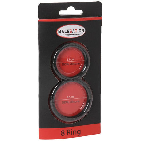 Malesation - Figure 8 Cock Ring (Black)    Silicone Cock Ring (Non Vibration)