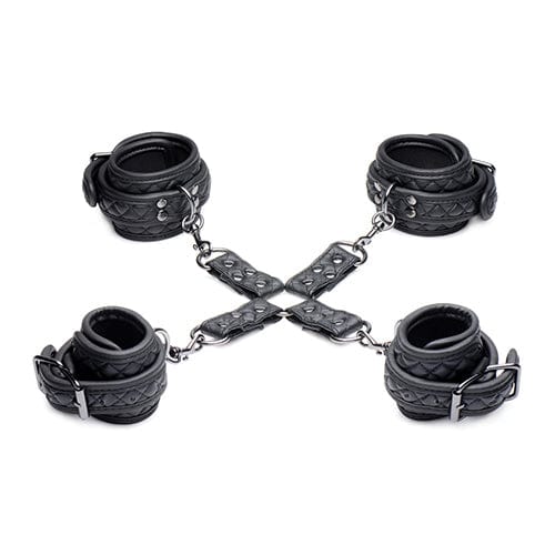Master Series - Concede Wrist and Ankle Restraint Set with Bonus Hog Tie BDSM (Black) MSR1045 CherryAffairs