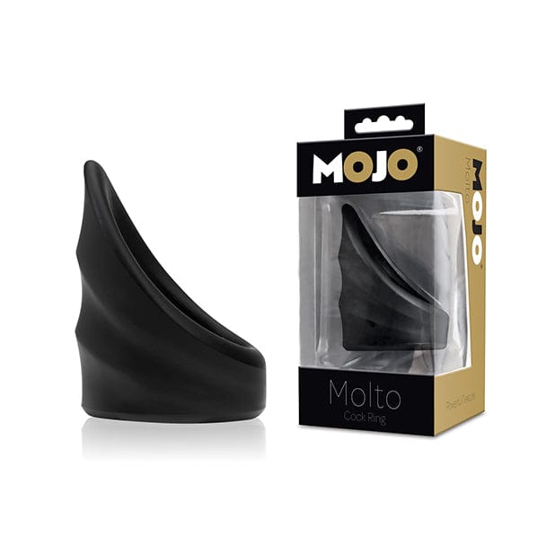 Mojo - Molto Silicone Cock Ring (Black)    Silicone Cock Ring (Non Vibration)