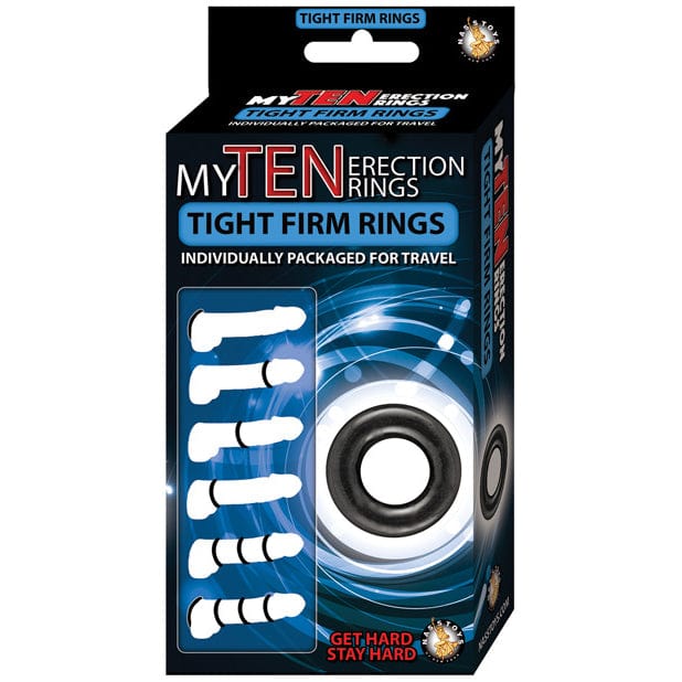 Nasstoys - My Ten Erection Rings Tight Firm Cock Rings (Black)    Cock Ring (Non Vibration)