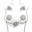 Neva Nude - Burlesque Big O Crystal Jewel Reusable Silicone Pasties Nipple Covers O/S (Silver)    Nipple Covers