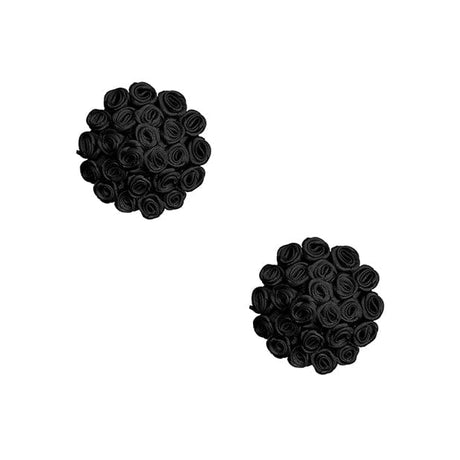 Neva Nude - Burlesque Nightfall Roses Reusable Silicone Pasties Nipple Covers O/S (Black)    Nipple Covers