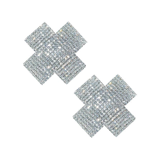 Neva Nude - Cross Crystal Jewel Reusable Silicone Pasties Nipple Covers O/S (Clear)    Nipple Covers
