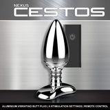 Nexus - Cestos Aluminium Remote Control Vibrating Butt Plug (Silver) NE1064 CherryAffairs
