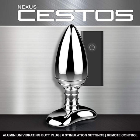 Nexus - Cestos Aluminium Remote Control Vibrating Butt Plug (Silver) NE1064 CherryAffairs