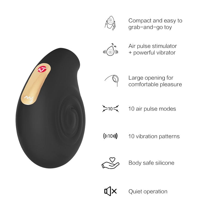 Nomi Tang - Little Snail Clitoral Air Stimulator Vibrator (Black) NT1036 CherryAffairs