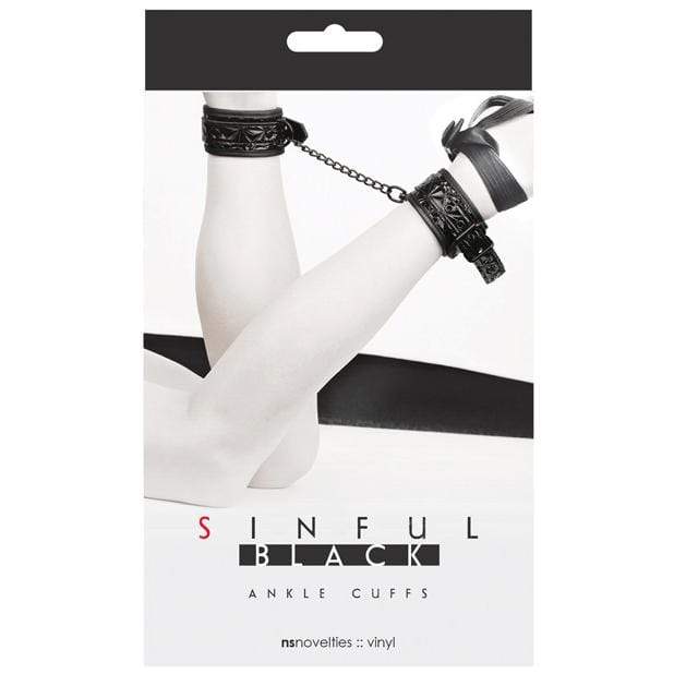 NS Novelties - BDSM Sinful Ankle Cuffs (Black) NS1029 CherryAffairs
