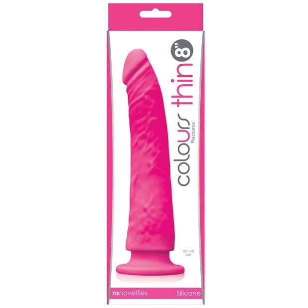NS Novelties - Colours Pleasures Thin Realistic Dildo 8" with Suction Cup (Pink) NS1081 CherryAffairs