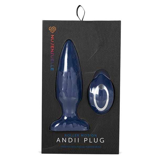 NU - Sensuelle Andii Vertical Roller Motion Vibrating Butt Plug (Navy)    Remote Control Anal Plug (Vibration) Rechargeable