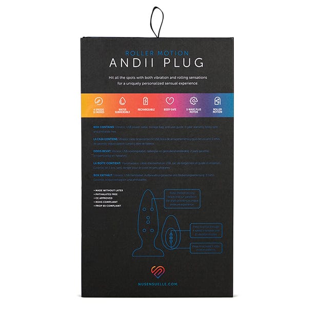 NU - Sensuelle Andii Vertical Roller Motion Vibrating Butt Plug (Navy) NU1028 CherryAffairs