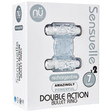 NU - Sensuelle Double Action Bullet Vibrating Cock Ring (Clear)    Rubber Cock Ring (Vibration) Rechargeable