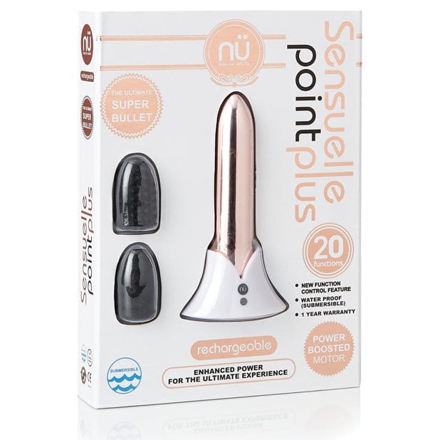 NU - Sensuelle Point Plus Rechargeable Bullet Vibrator with Head Attachments (Rose Gold) CherryAffairs