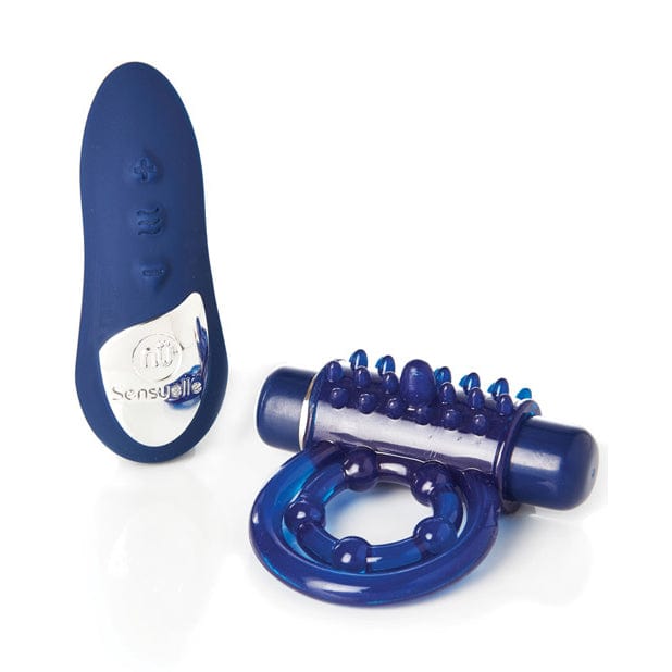 NU - Sensuelle Remote Control Rechargeable Bullet Vibrator Cock Ring (Blue)    Remote Control Cock Ring (Vibration) Rechargeable