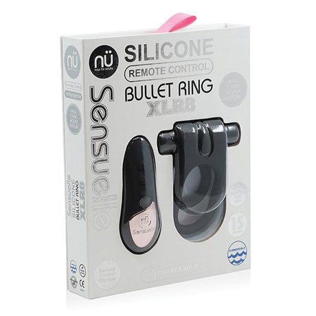 NU - Sensuelle Silicone Remote Control XLR8 Turbo Boost Vibrating Cock Ring (Black) NU1038 CherryAffairs
