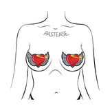 Pastease - Premium Angel Glitter Heart with Wings and Halo Pasties Nipple Covers O/S (Red)    Nipple Covers