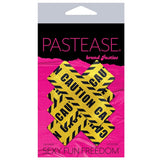 Pastease - Premium Caution Cross Pasties Nipple Covers O/S (Black/Yellow)    Nipple Covers