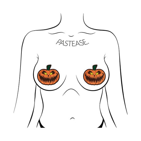 Pastease - Premium Halloween Scary Pumpkin Pasties Nipple Covers O/S (Orange)    Nipple Covers