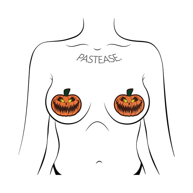 Pastease - Premium Halloween Scary Pumpkin Pasties Nipple Covers O/S (Orange)    Nipple Covers