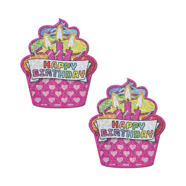 Pastease - Premium Happy Birthday Cupcake Pasties Nipple Covers (Multi Colour)    Nipple Covers