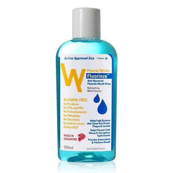 Pearlie White - Fluorinze Alcohol Free Antibacterial Fluoride Mouth Rinse 100ml (Blue) PEW1005 CherryAffairs