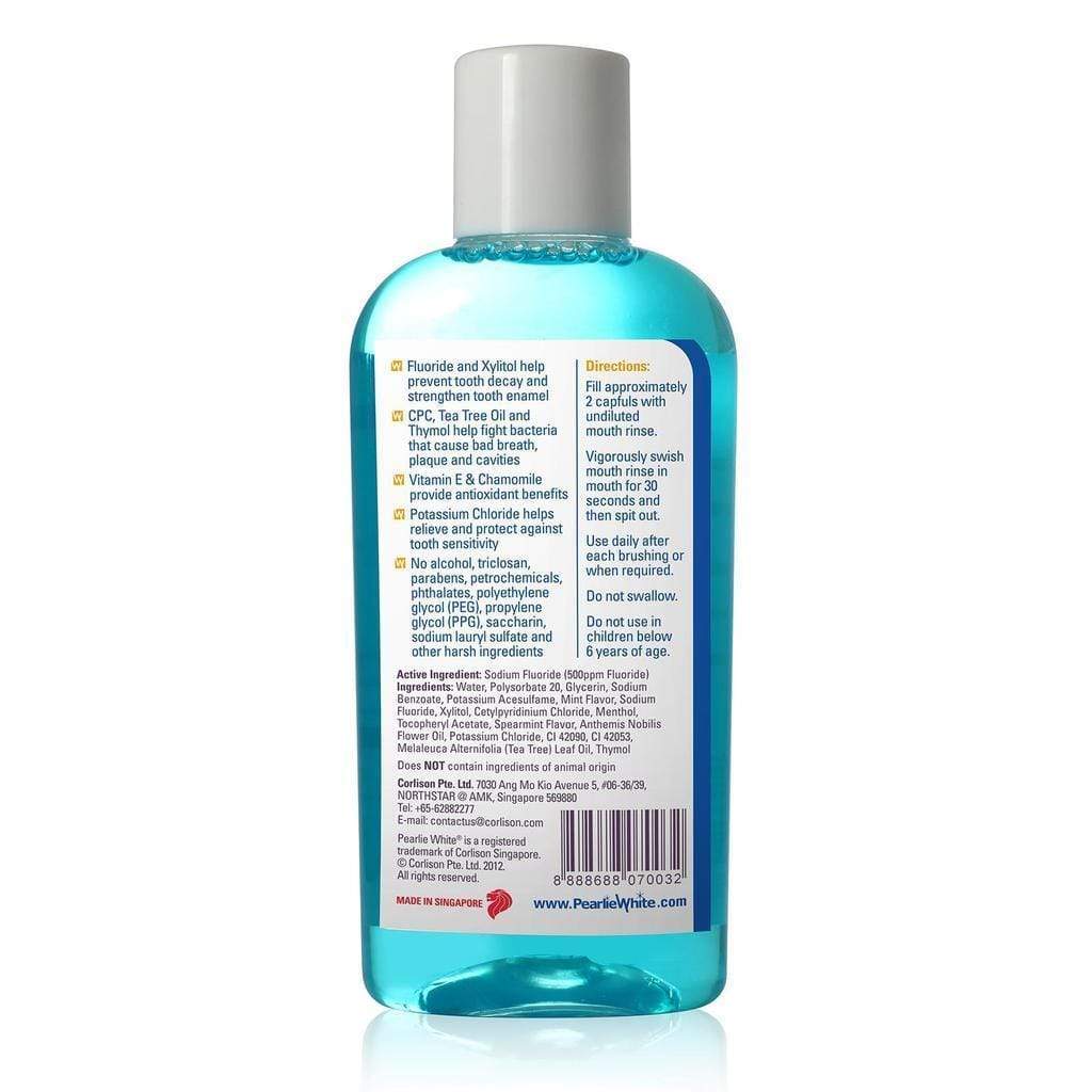 Pearlie White - Fluorinze Alcohol Free Antibacterial Fluoride Mouth Rinse 100ml (Blue) PEW1005 CherryAffairs