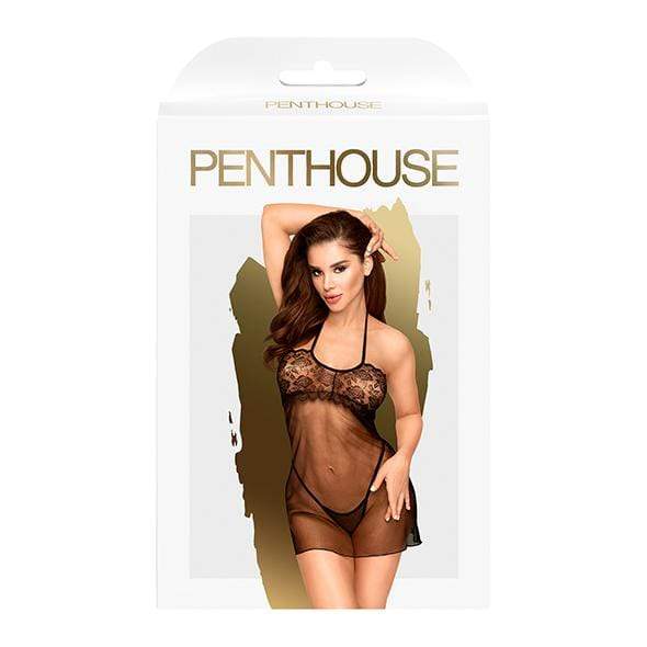 Penthouse - All Yours Mesh Lace Bastier Dress with Thong Chemise L/XL (Black) PH1233 CherryAffairs