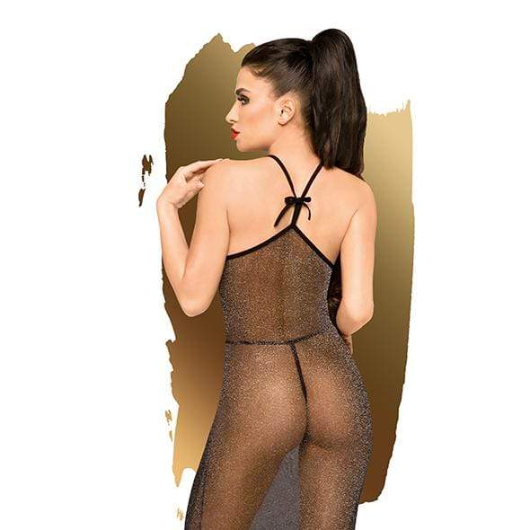 Penthouse - Love On Fire Sheer Shimmer Dress with Thong S/M (Black) PH1128 CherryAffairs
