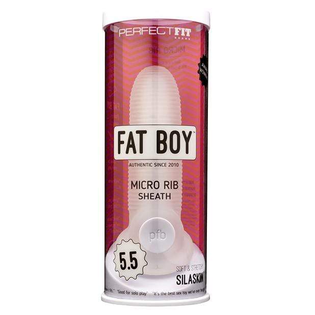 Perfect Fit - Fat Boy Micro Rib Sheath Cock Sleeve 5.5"(Clear) PF1033 CherryAffairs