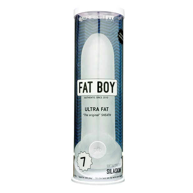 Perfect Fit - Fat Boy Original Sheath Ultra Fat Silaskin Penis Sleeve 7" (White)    Cock Sleeves (Non Vibration)