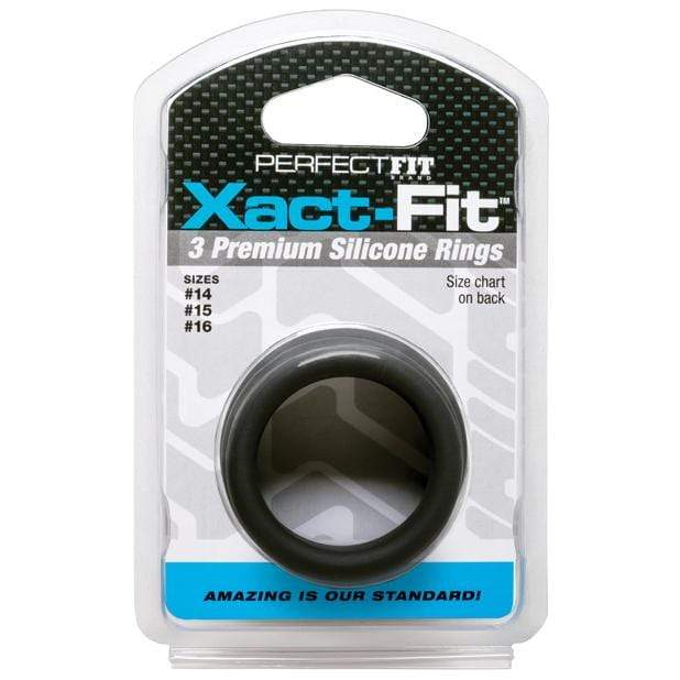 Perfect Fit - Xact Fit 3 Cock Ring Kit S/M (Black)    Cock Ring (Non Vibration)