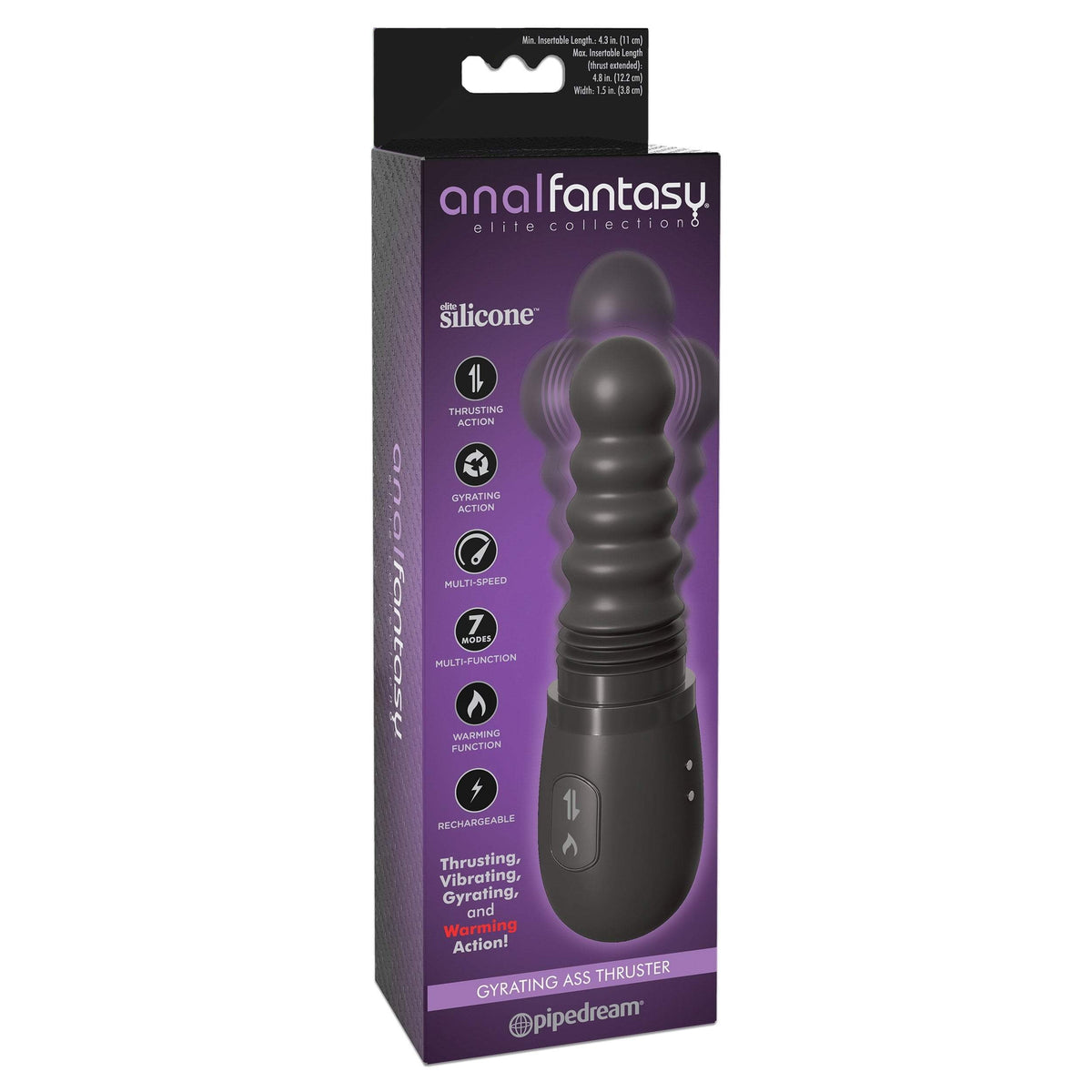 Pipedream - Anal Fantasy Elite Collection Gyrating Ass Thruster (Black) PD1708 CherryAffairs
