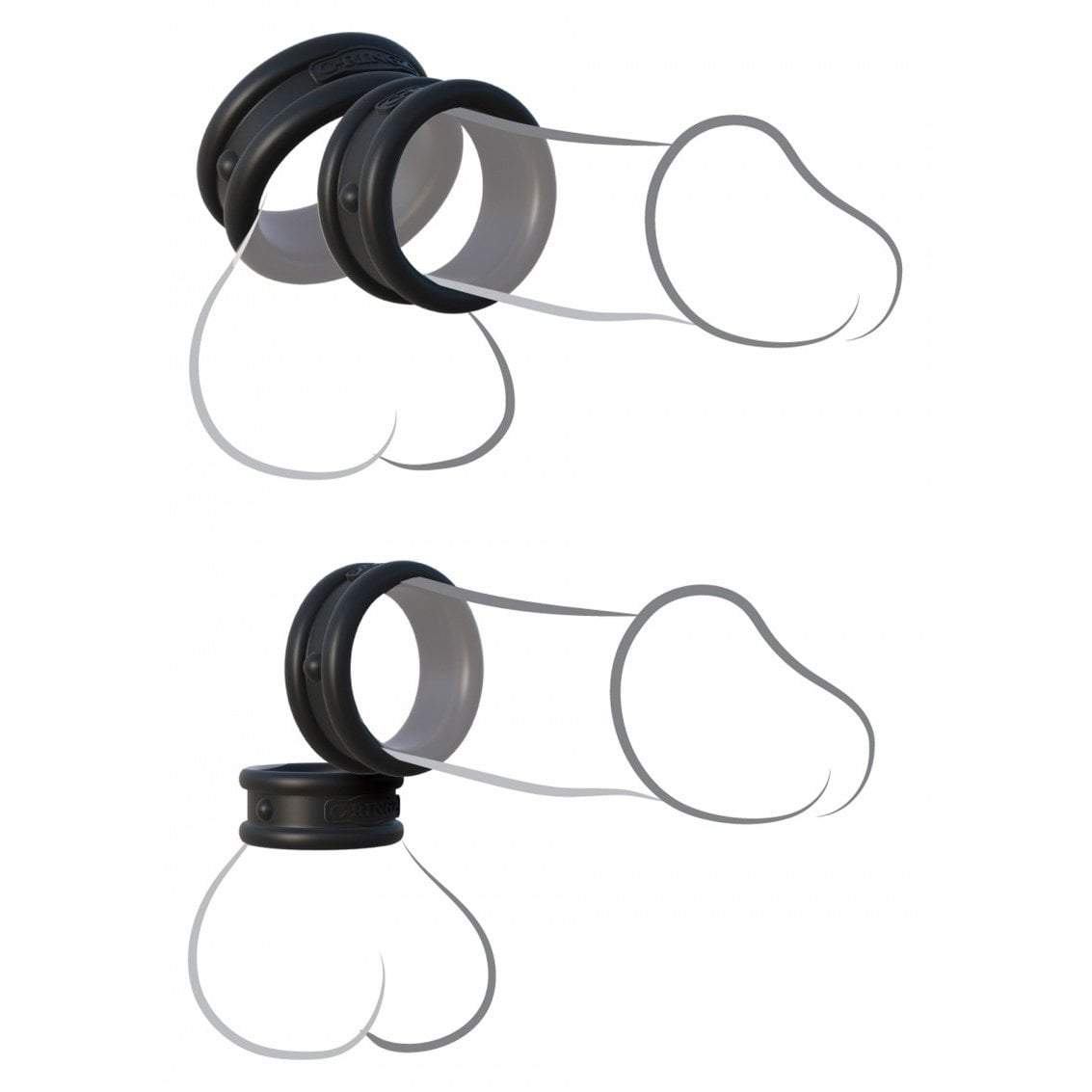 Pipedream - Fantasy C Ringz Max Width Silicone Cock Rings (Black) PD1715 CherryAffairs