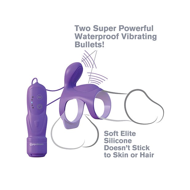 Pipedream - Fantasy C Ringz Ultimate Silicone Couples Vibrating Cock Cage (Purple) PD2041 CherryAffairs