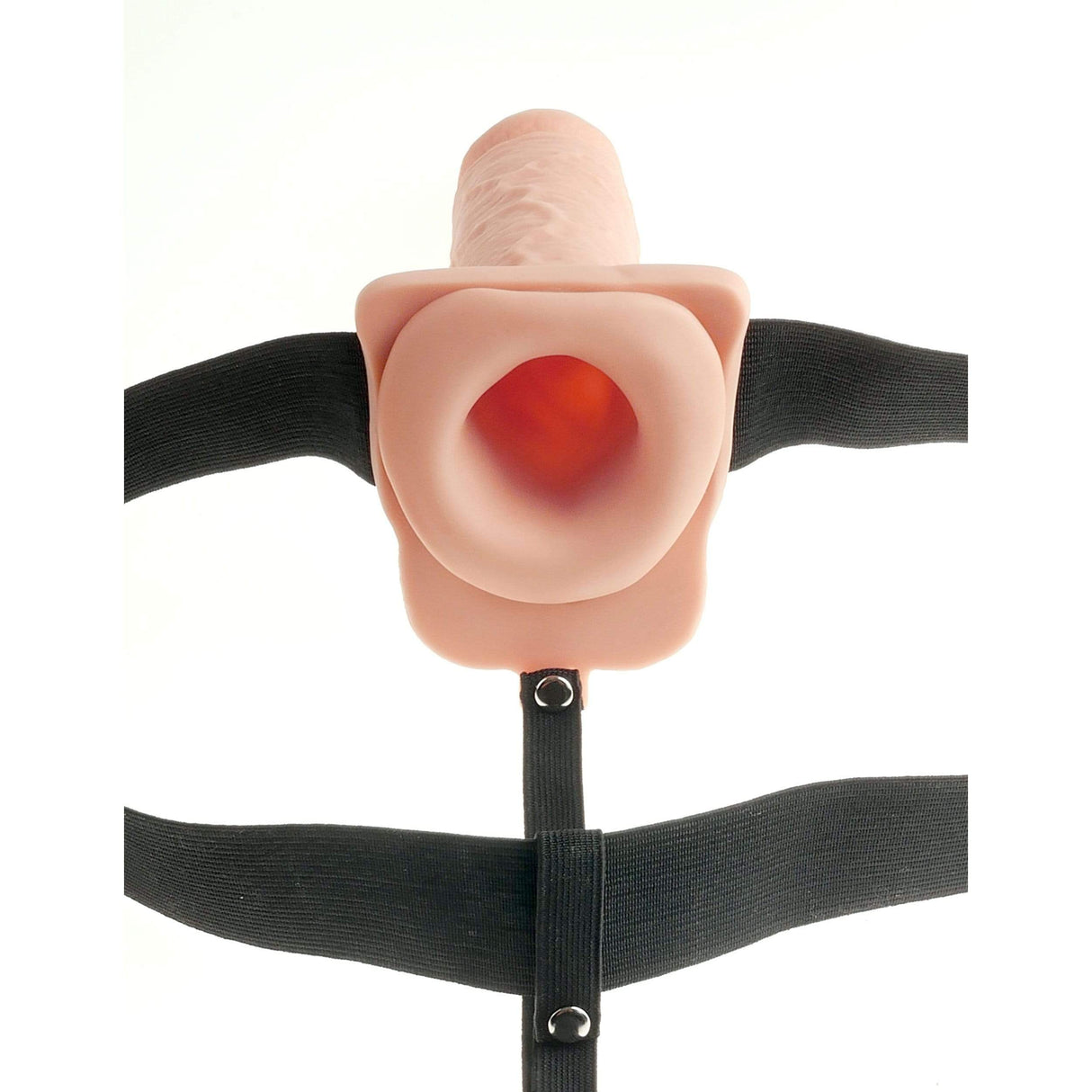 Pipedream - Fetish Fantasy Hollow Rechargeable Strap On with Balls 7" (Beige) PD1788 CherryAffairs