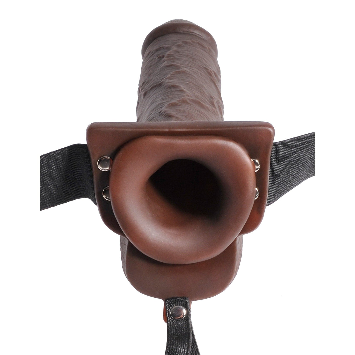 Pipedream - Fetish Fantasy Series Hollow Squirting Strap On Dildo with Balls 9" (Brown) PD2047 CherryAffairs