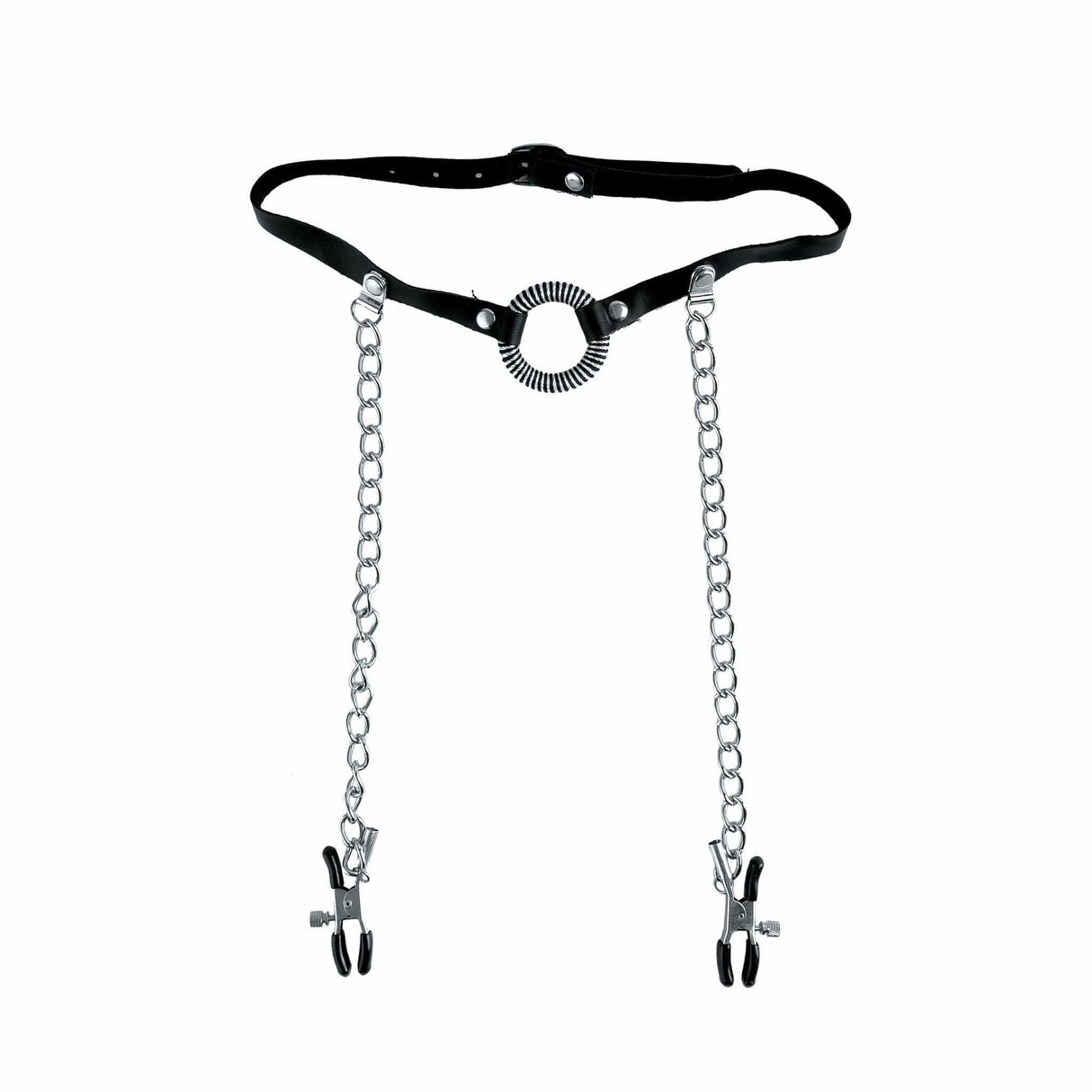 Pipedream - Fetish Fantasy Series Limited Edition O-Ring Gag & Nipple Clamps (Black) PD1480 CherryAffairs