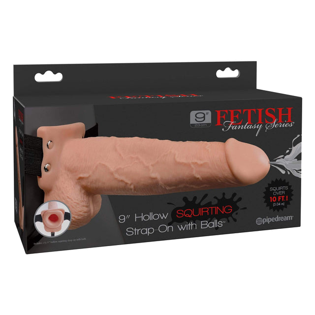 Pipedream - Fetish Fantasy Series Squirting Hollow Strap On 9" (Beige) PD1934 CherryAffairs