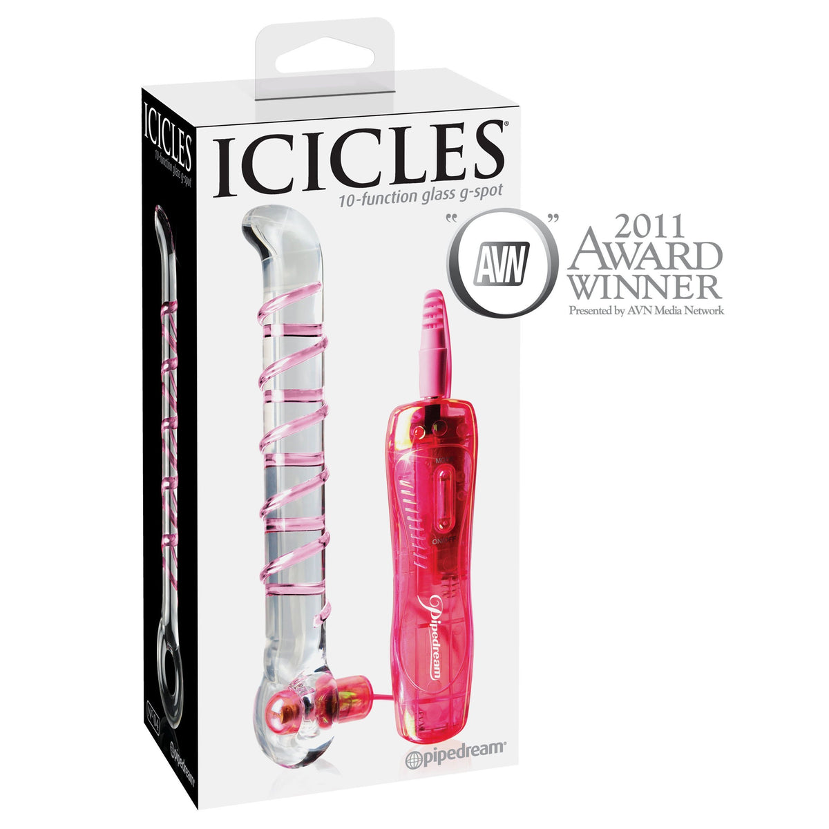 Pipedream - Icicles No. 4 Glass Vibrator 7&quot; (Clear) PD1163 CherryAffairs